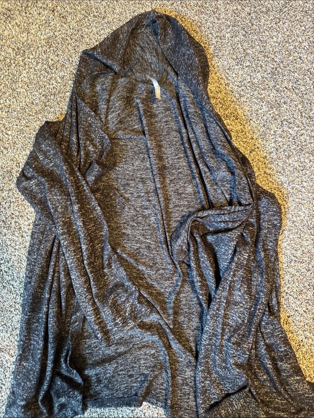 Vanity Heathered Dark Gray Open Cardigan